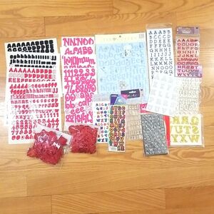 Lot of Letter and Number Stickers Scrapbooking